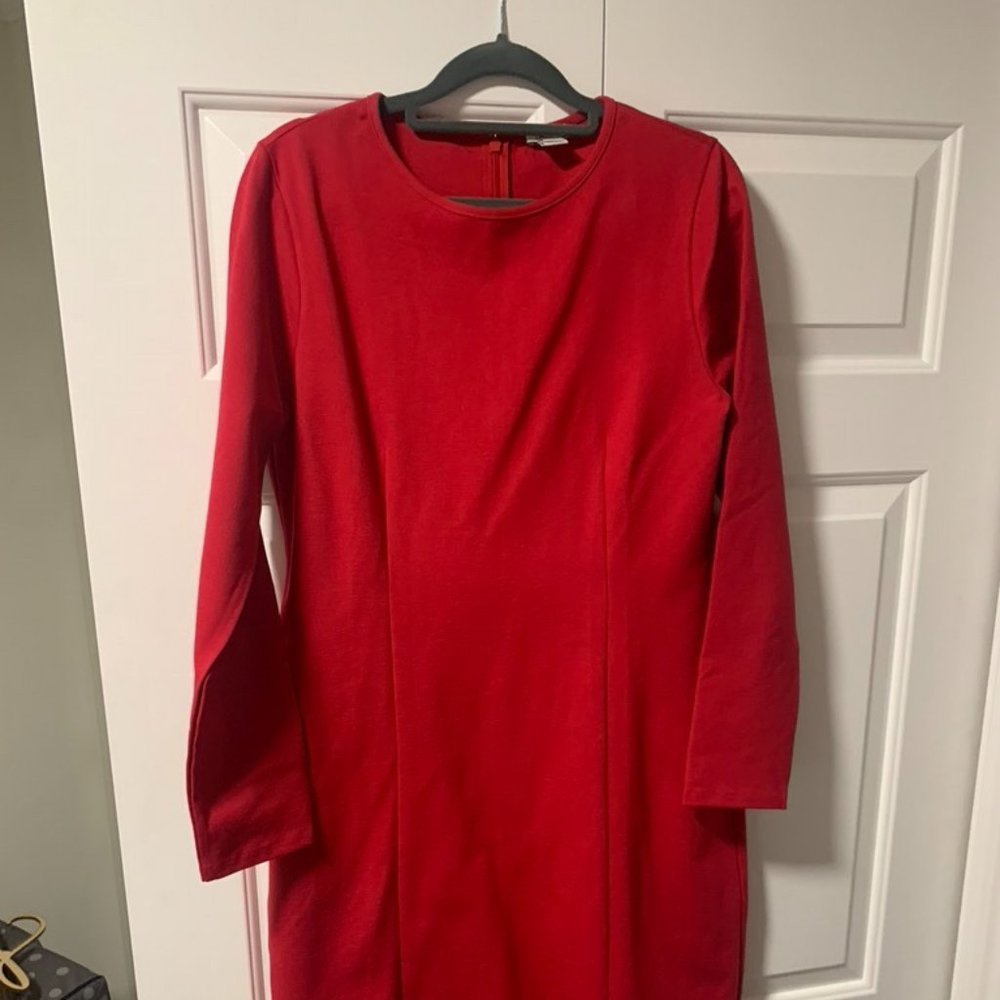 Red J. Crew Long Sleeve Dress Size 10